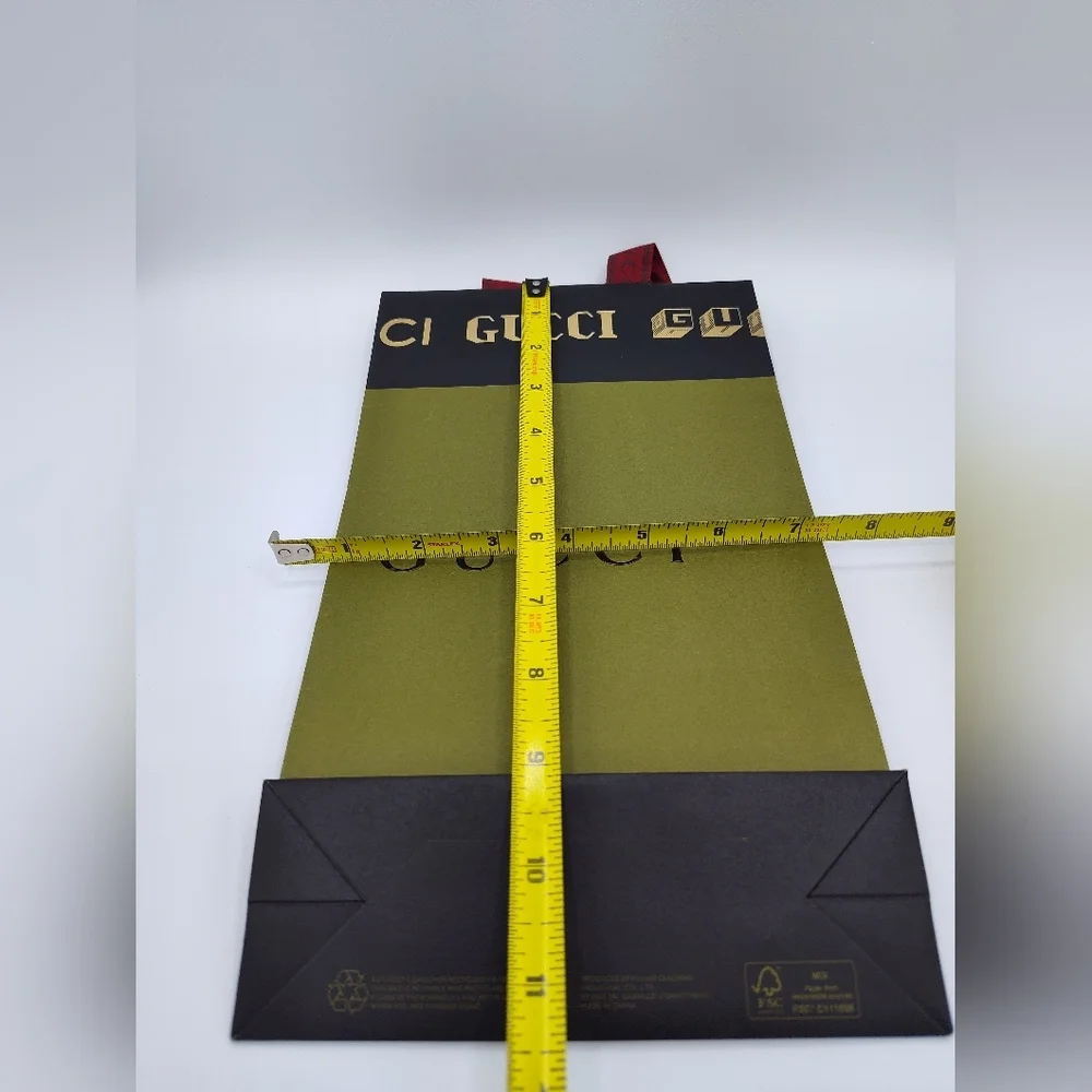 Gucci 100 Limited Edition Boutique Shopping Bag Med Olive Black Gold LIMITED RUN
